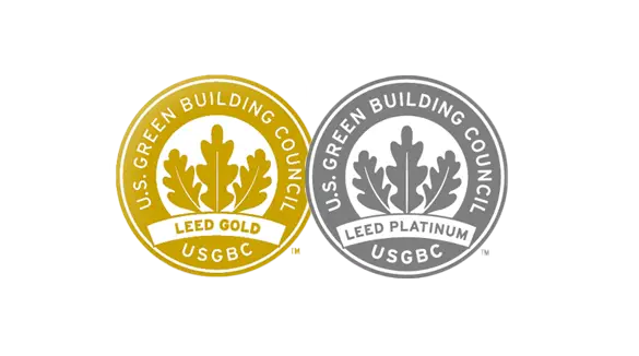 Leed Platinum and Gold certifications
